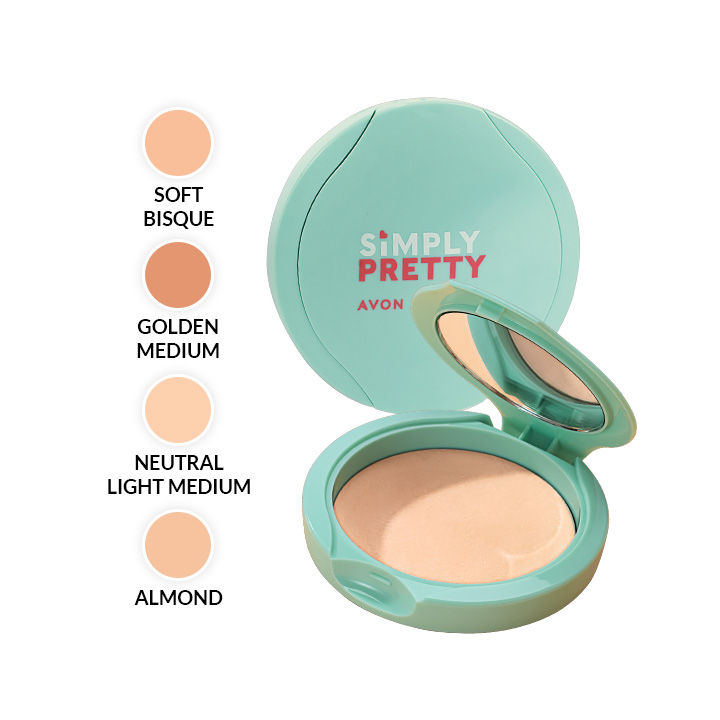 Pretty Pressed Powder Compact Avon Simply Pretty Smooth & Glow Pressed Powder SPF 14...
