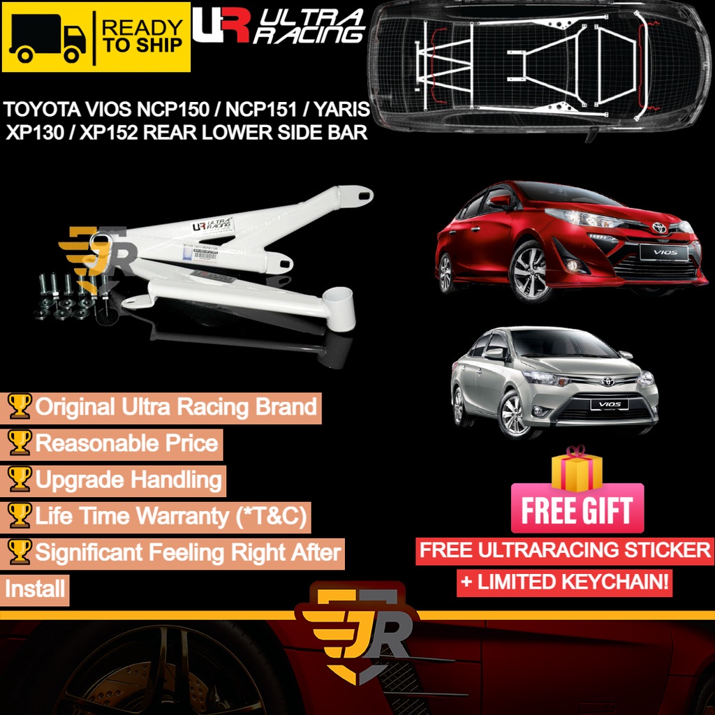 Ultra Racing Safety Bar Toyota Vios Ncp150 Ncp151 Yaris Rear Lower Side