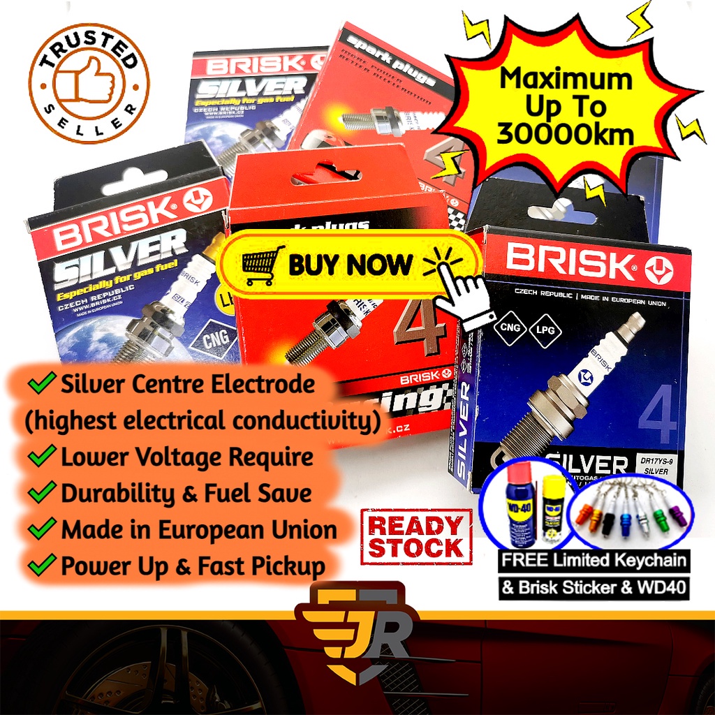 Brisk Silver Spark Plug Honda Civic SI HRV Veloster GDI Turbo Infiniti G37S Nissan 370Z Car Ignition Parts Qr14ls S